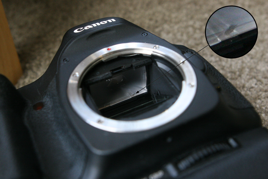 Imperfections:  Small mark at bottom of focusing screen.  Does not show up in photos, does not affect camera performance,